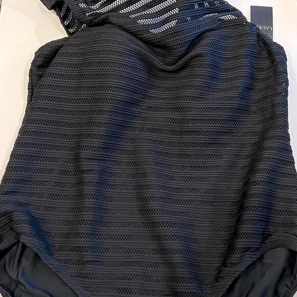 Lauren Ralph Lauren Plus Size Shadow Stripe OnePiece Swimsuit Ottoman - Picture 8 of 13